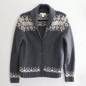 Eddie Bauer Lambswool Cardigan - Gray - Size S